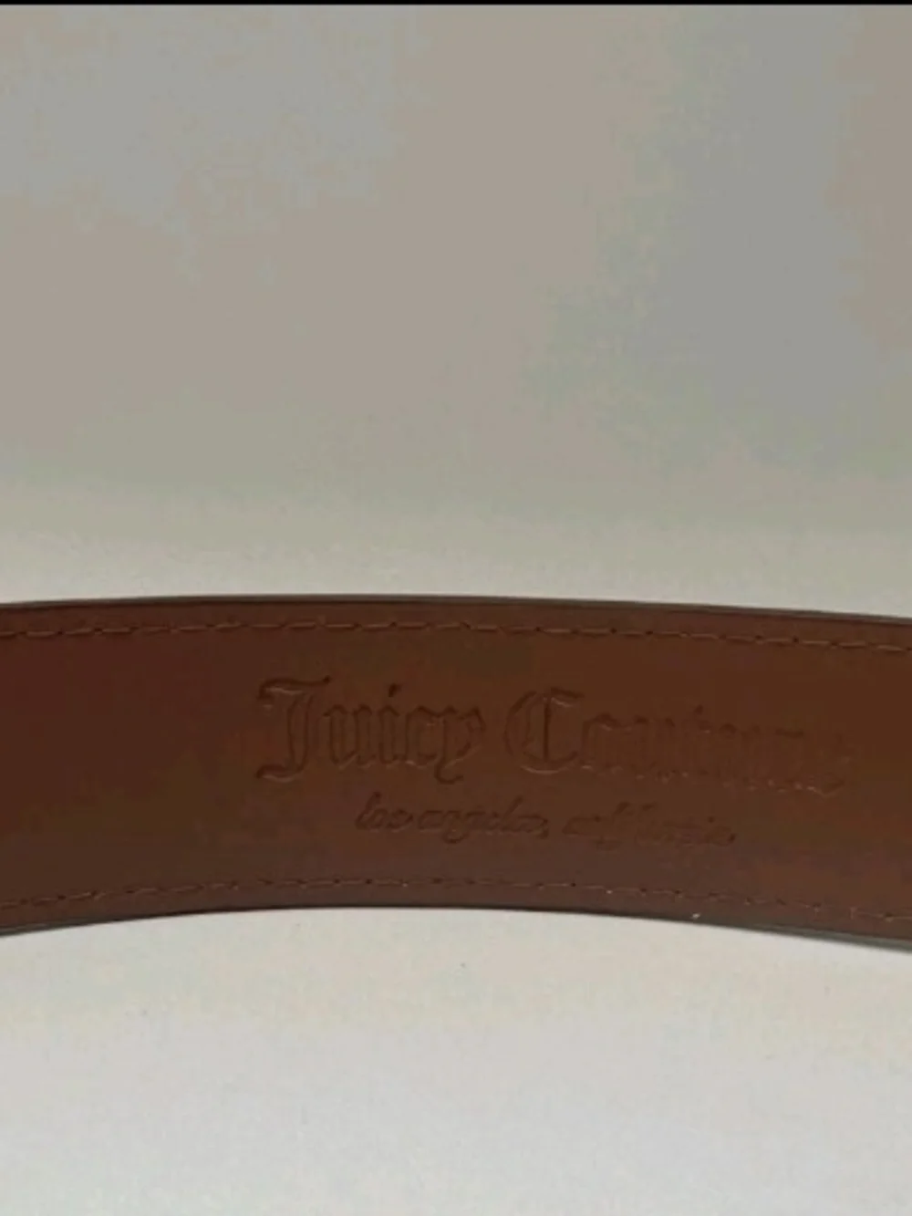 Juicy Couture Designer Brown Belt Gold Crystal Rhinestone Heart Buckle Large / X